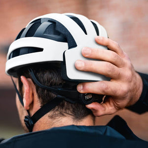 FEND Folding Bike Helmet Rear View - White